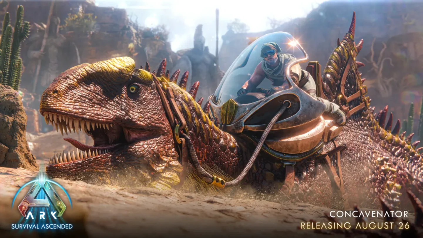 Concavenator ARK Survival Ascended se déplaçant sous le sable